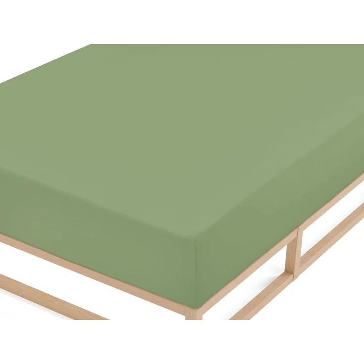biberna Feinbiber-Spannbetttuch 0002744, fichte, 1x 90x190 cm - 100x200 cm – Bild 1