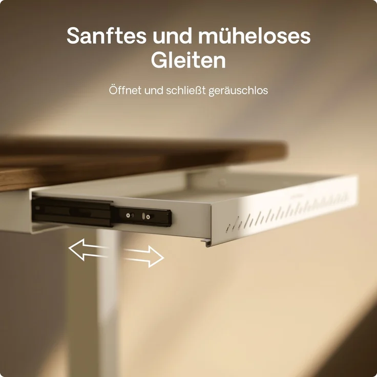 Schubladen-Organizer unter dem Schreibtisch, 41 x 27 x 5 cm, Hochwertiger Stahl, Ausziehbarer Platzsparer Weiß – Bild 5