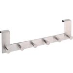 Türgarderobe mit 6 Haken edelstahl silber
