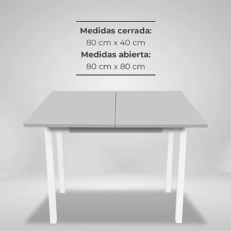 ASTIMESA Küchentisch im Buchstil, grau, 80x40 cm a 80x80 cm – Bild 8
