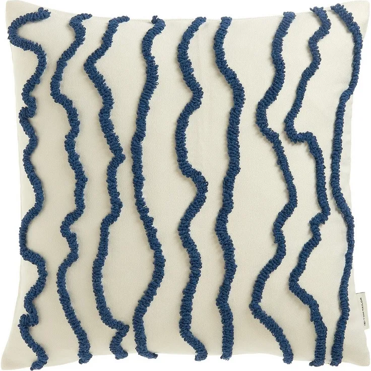 TOM TAILOR HOME Dekokissen Wavy, bestickt, mit hohem Baumwollanteil