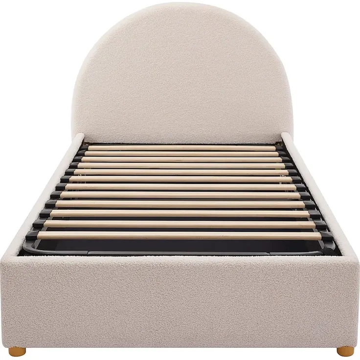 Vente-unique - LIRIMO Bett Stoff Beige - B 202 cm x H 87 cm x L 103 cm – Bild 5