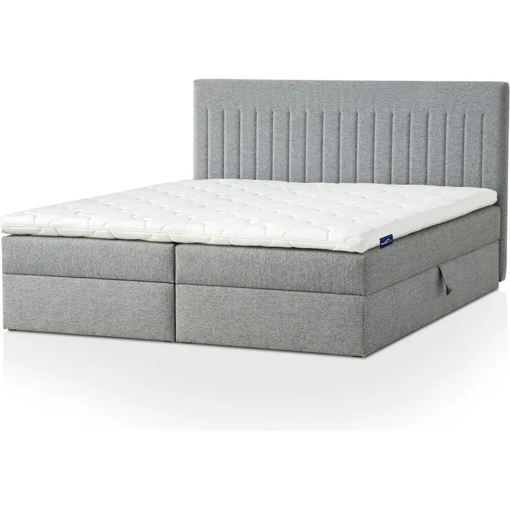 Traumnacht Boxbett Nizza mit praktischem Stauraum, mit 7-Zonen Tonnentaschenfederkernmatratze (H3) und Komfortschaumtopper, Leichter Aufbau, 180x200, grau