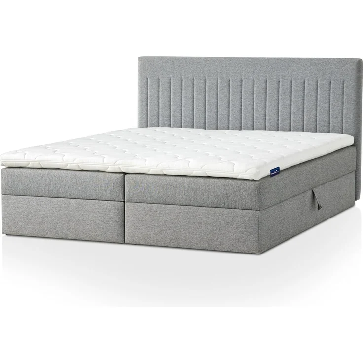 Traumnacht Boxbett Nizza mit praktischem Stauraum, mit 7-Zonen Tonnentaschenfederkernmatratze (H3) und Komfortschaumtopper, Leichter Aufbau, 180x200, grau – Bild 1