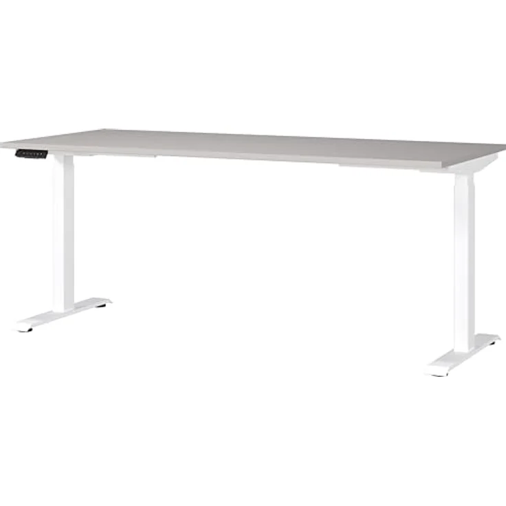 Germania Schreibtisch 7909-617, in Kaschmir/Weiß, EL. höhenverstellb, 180 x 120 x 80 cm (BxHxT) – Bild 2