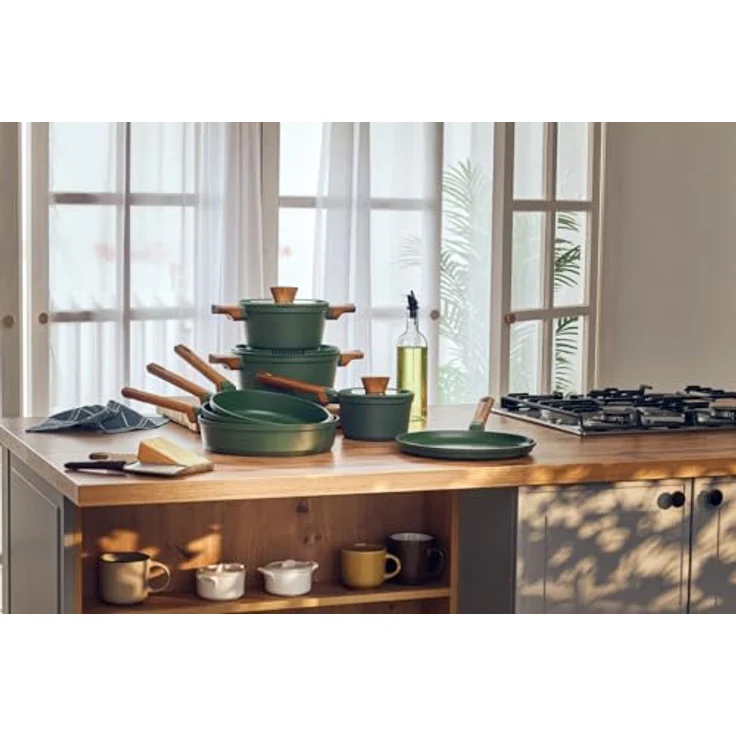 RESTO Kitchenware Kasserolle Sadr, Soßentopf 1,4 l, antihaftbeschichtet, im Geschenkkarton, Aluminiumguss (2-tlg), inkl. Glasdeckel mit Silikonrand und integrierten Abgießlöchern – Bild 9