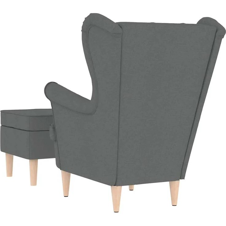 vidaXL Sessel mit Fußhocker Dunkelgrau Stoff 3307990 – Bild 5