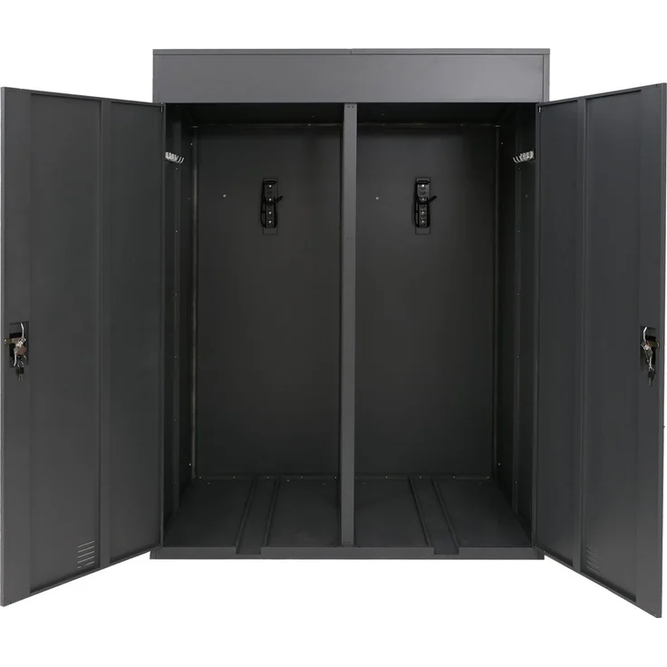 2er-Fahrradgarage HWC-H66b, Fahrradbox Fahrradunterstand abschließbar Metall 213x158x125cm ~ anthrazit – Bild 6