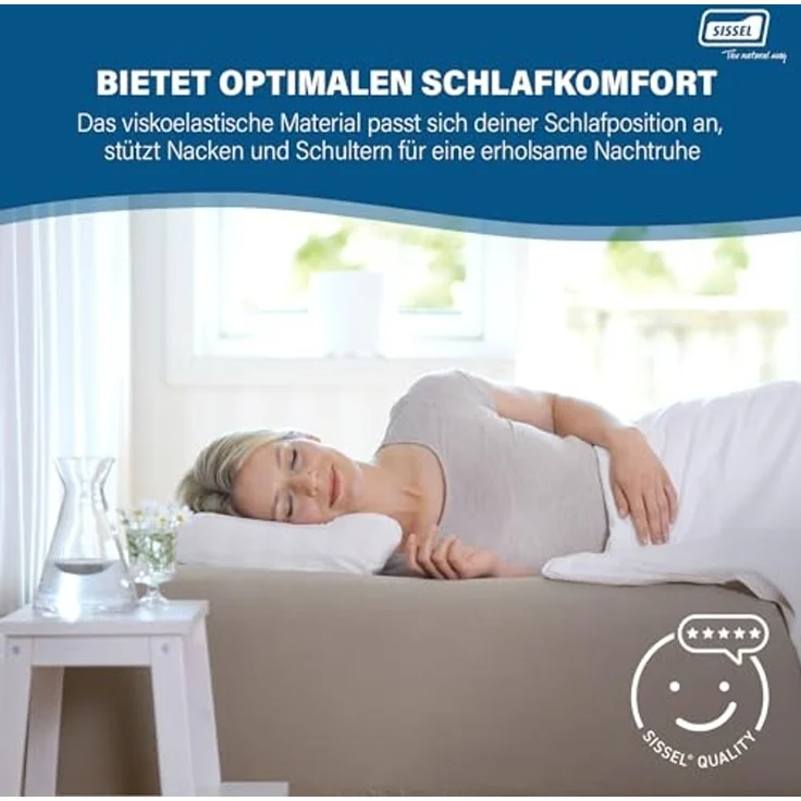 Sissel Nackenkissen Deluxe 63x33 x (10 - 12) cm Weiß SIS-110. 003 – Bild 5