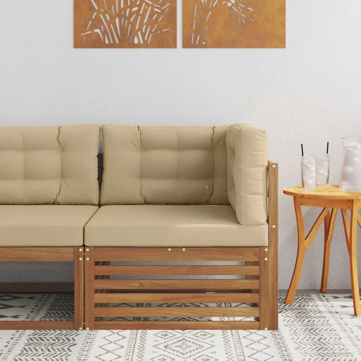 vidaXL Outdoor Ecksofa Massivholz Akazie Natur 900571
