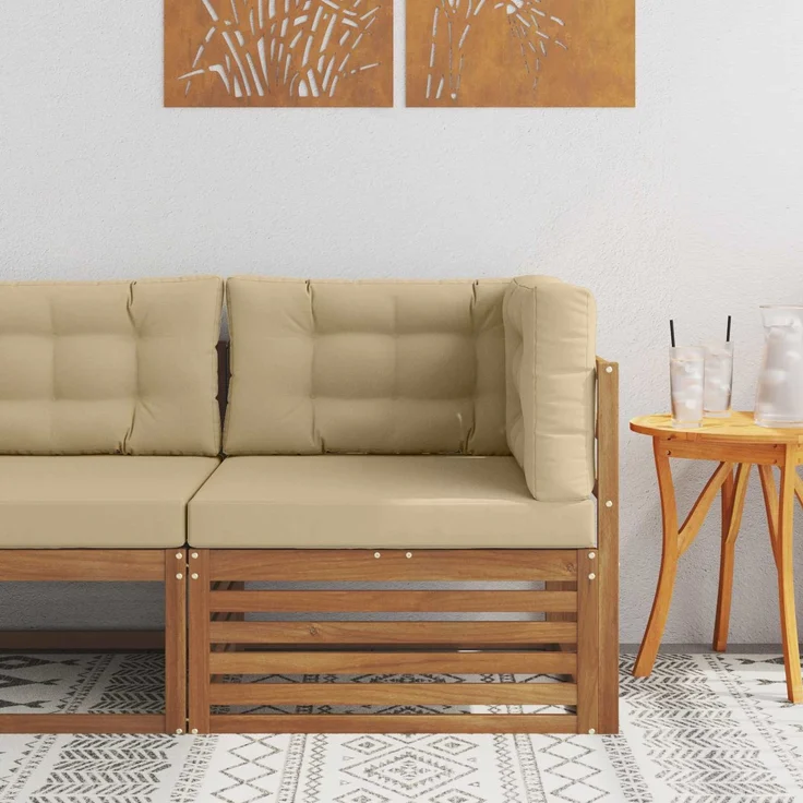 vidaXL Outdoor Ecksofa Massivholz Akazie Natur 900571 – Bild 1