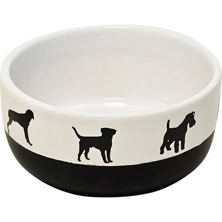 Nobby Futternapf Hunde Keramik-Napf Shape weiß/schwarz