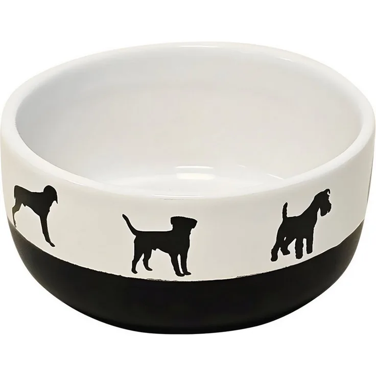 Nobby Futternapf Hunde Keramik-Napf Shape weiß/schwarz