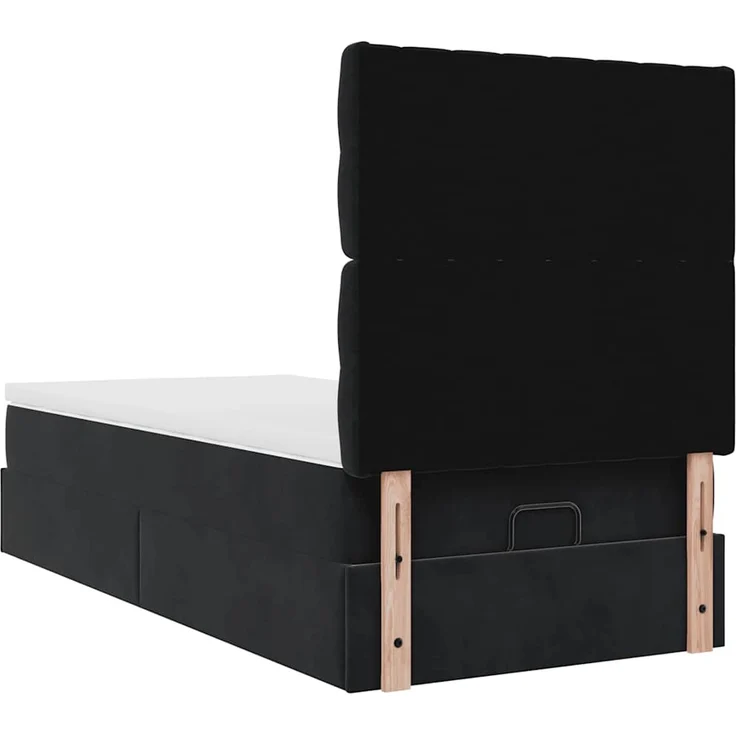 vidaXL Ottoman-Bett mit Matratzen & LEDs Schwarz 80x200 cm Samt 3314356 – Bild 9