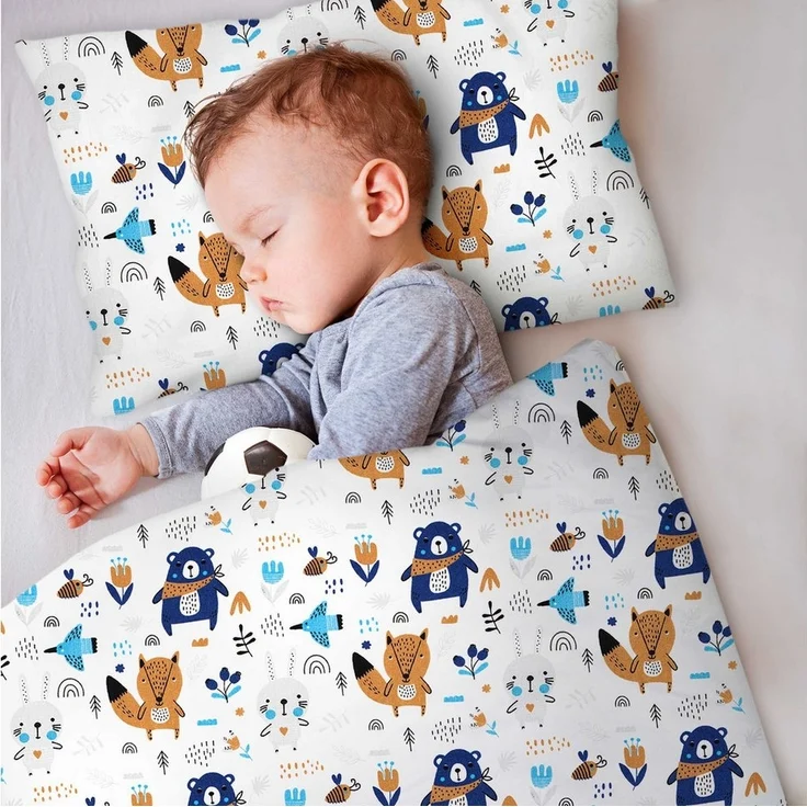 Amilian Kinderbettwäsche 100x135 - Bettwäsche Kinder - Kopfkissenbezug 40x60 cm Babybettwäsche, 2 teilig, 100% Baumwolle, für Mädchen und Jungen – Bild 2