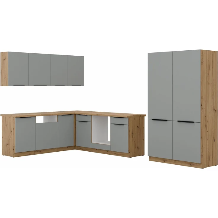 Winkelküche ARIA K-AR ECKE 1 - 215 x 220 + 120 cm Anti Fingerprint Küchenzeile Küchenblock Singleküche Einbauküche Küche Eckküche – Bild 7