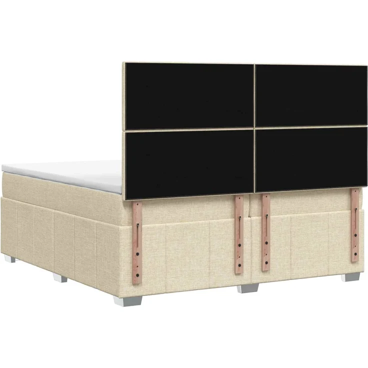 vidaXL Boxspringbett mit Matratze Creme 140 x 190 cm Stoff 3454139 – Bild 8