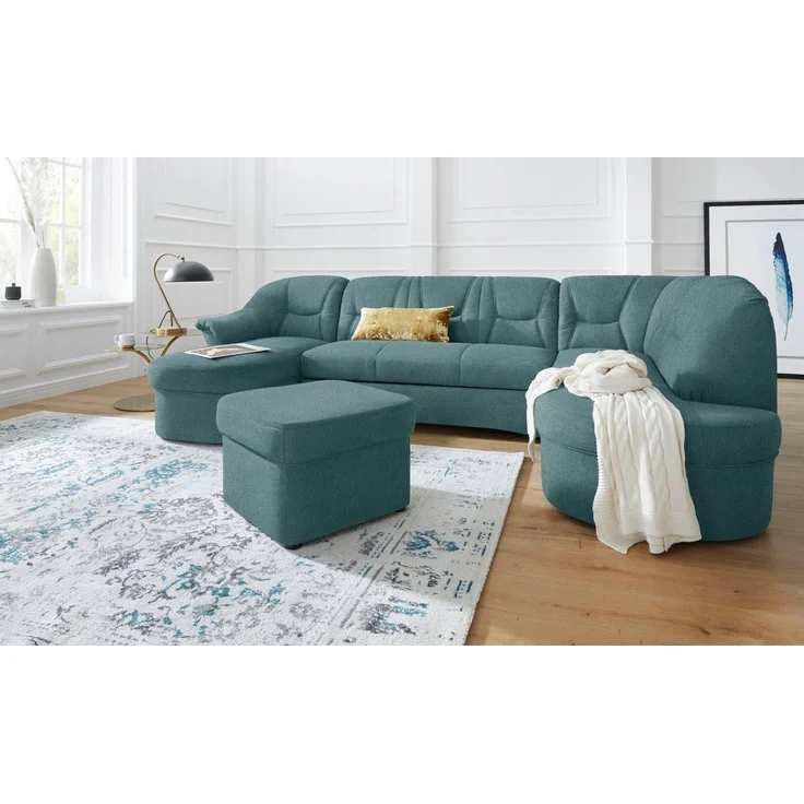 DOMO collection Wohnlandschaft SARAFINA 295x83x180 cm, auch mit Federkern für mehr Sitzkomfort!, whlw. mit Bettfunktion, elegantes Design, U-Form – Bild 3