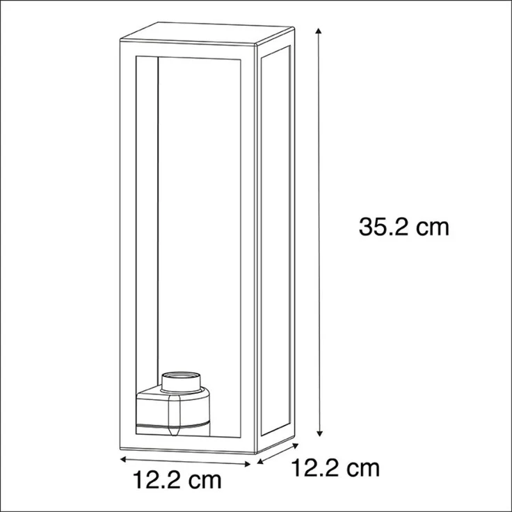 Qazqa Außen-Wandleuchte Rotterdam, ohne Leuchtmittel, E27, Schwarz, Modern, Aluminium, 1-flammig – Bild 2
