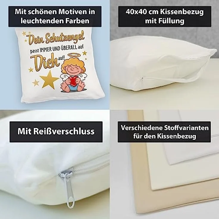 speecheese Dekokissen Schutzengel Kuschelkissen mit Spruch – Bild 4
