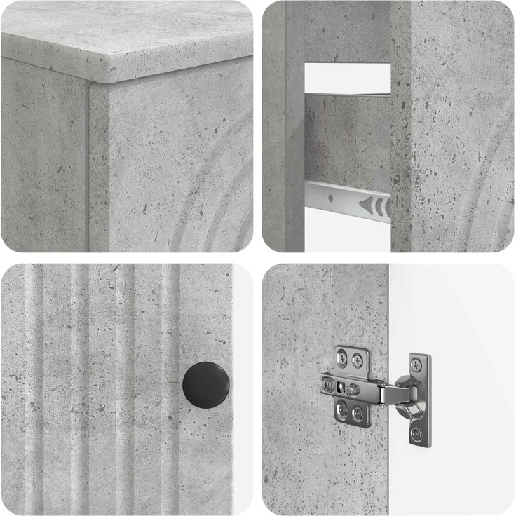 vidaXL 2-teiliges Badezimmer Schrank Set ALKMAAR Betongrau 3417669 – Bild 6