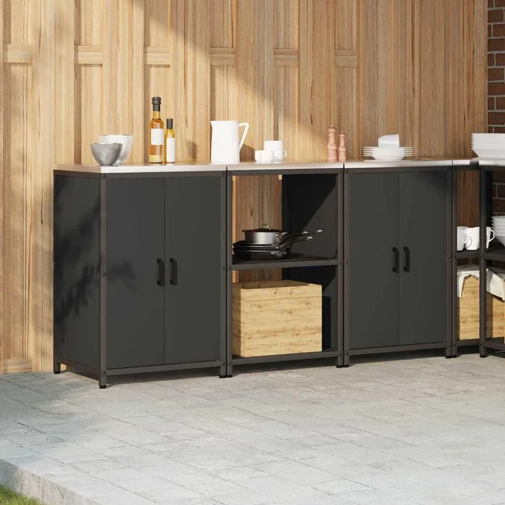 vidaXL Aufbewahrungsset für die Küche HATTEM 3 stk. Schwarz 3392694 – Bild 4