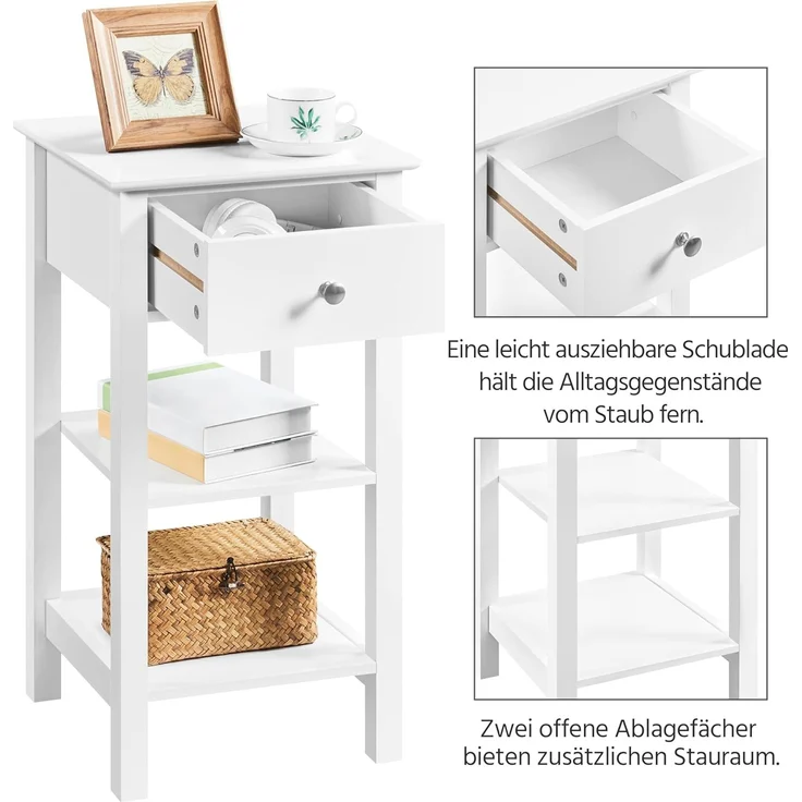 Yaheetech Nachttisch Nachtschrank mit Schublade Boxspringbett Nachtkommode Schmal Beistelltisch Sofatisch Telefontisch für Wohnzimmer/Schlafzimmer, 35 x 35 x 70 cm – Bild 5