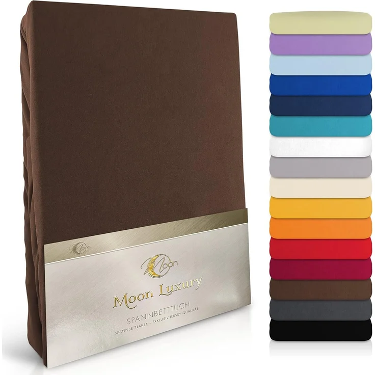 MOON Heimtextilien Spannbettlaken MOON-Luxury Spannbettlaken Jersey Stretch 230g/m², 97% Mako-Baumwolle 3% Elastan