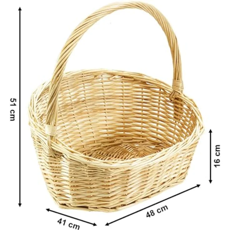 Kobolo Dekokorb Geschenkkorb Präsentkorb natur Weide 49x40x44 cm – Bild 3
