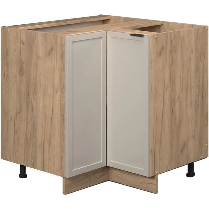 Eckunterschrank Fame-Line GrauBeige 80.5 cm ohne Arbeitsplatte Vicco – Bild 1