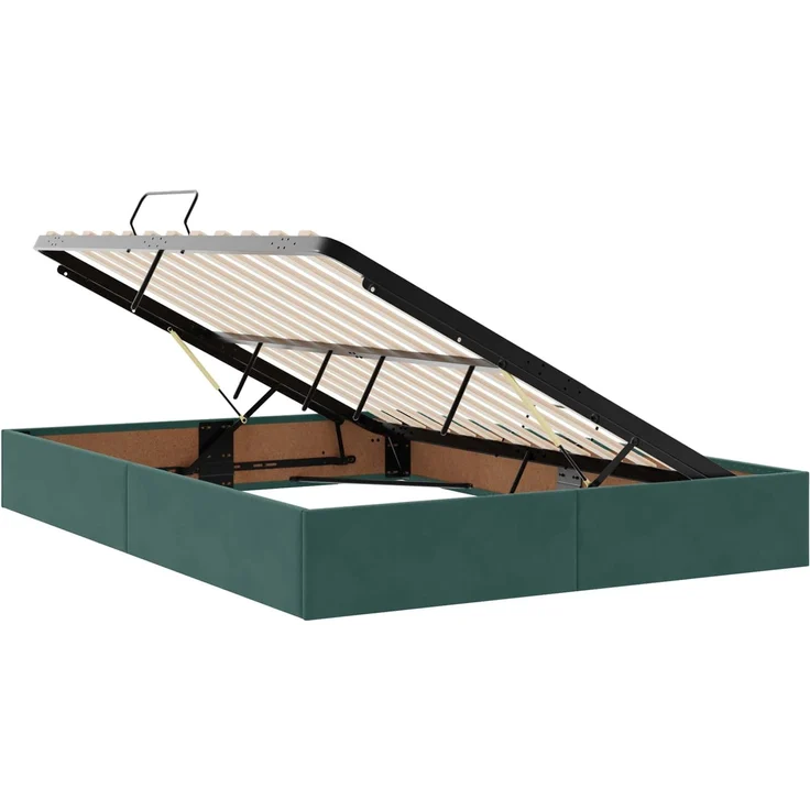 vidaXL LED-Speicherbett mit Matratze Dunkelgrün 140 x 200 cm Samt 3459195 – Bild 6