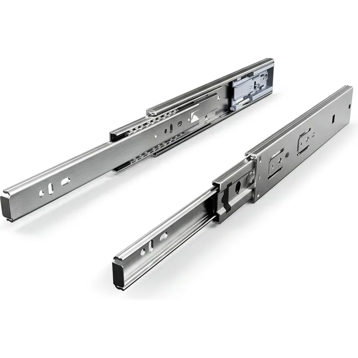 Eikuavons 10 Paar Schubladenschienen 250 mm mit Dämpfung, Vollauszug 3-teilig, leise kugelgelagerte Auszüge für Möbel und Schubladen, kaltgewalzter Stahl, Silber