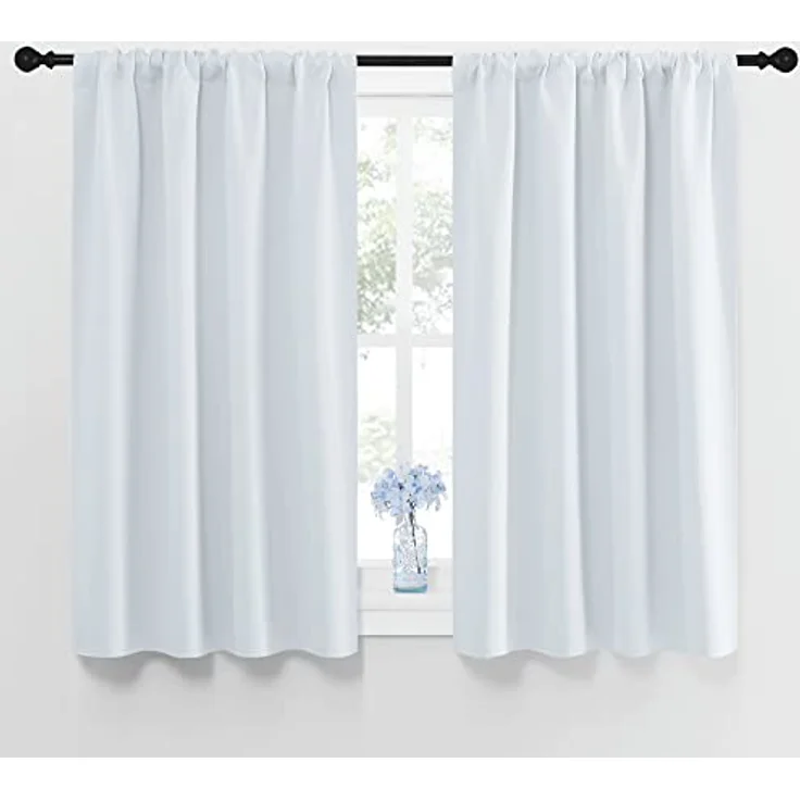 NICETOWN Rod Pocket Vorhänge 4263 84 Modern 42" W X 45" L *Greyish White – Bild 1