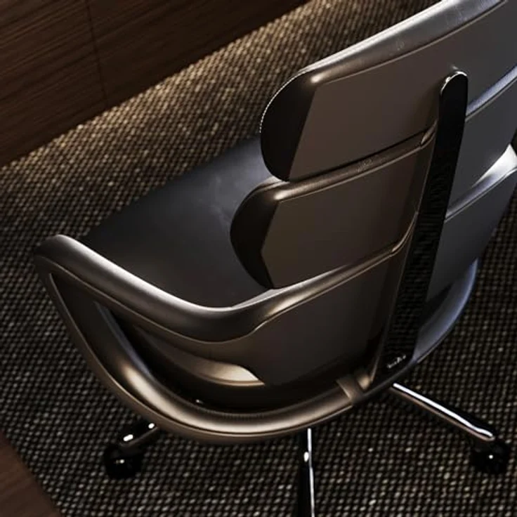 Diablo Bürostuhl Ergonomisch V-Modular | Schreibtischstuhl mit Verstellbarer Rücken, Sitz und Rückenlehne, Abnehmbare Kopfstütze | Öko-Leder Chefsessel für Büro, Home Office | Schwarz – Bild 8