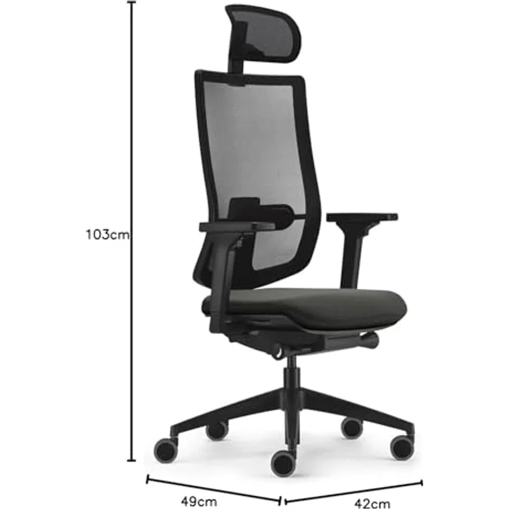 Sedus, se:do PRO Light 2, ergonomischer Bürostuhl, Netzmembran, anthrazit, Lordosenstütze, Nackenstütze, höhenverstellbar – Bild 4