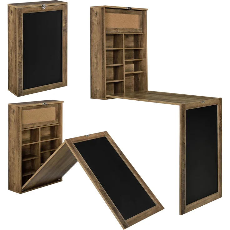 Wandtisch Holz Schreibtisch Tisch Regal Wand Klapptisch aus-klappbar – Bild 1