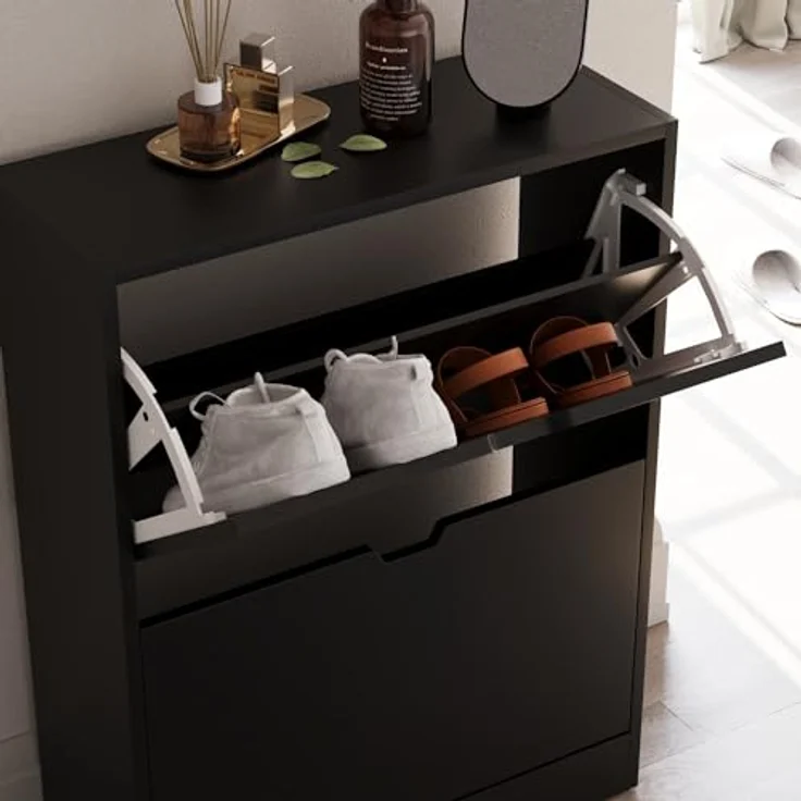 Vida Designs Schuhschrank, Schwarz, 80H x 60W x 24D – Bild 5