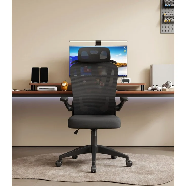 POPOLIC Bürostuhl Ergonomischer, verstellbarer Bürostuhl aus Netzgewebe – schwarz-weiß – Bild 3