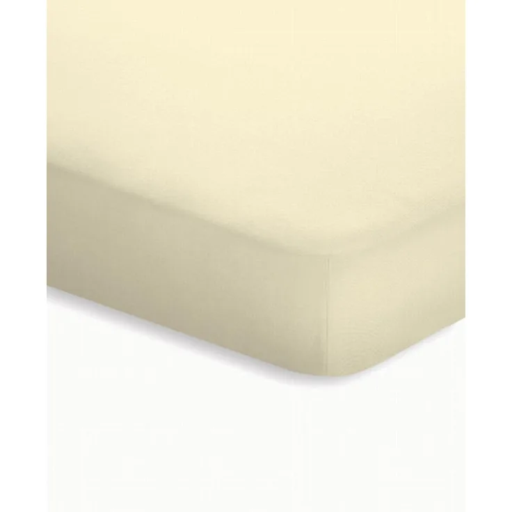 schlafgut Jersey-Elasthan Topper Spannbetttuch, Baumwoll-Mischgewebe, Ecru, 220x100 cm