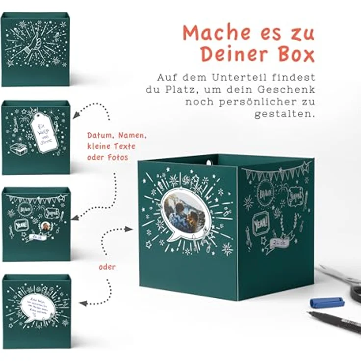 SURPRISA Geschenkbox Geschenkbox mit Samt und Glanz, Rätselbox für Geschenke und Gutscheine, zum Valentinstag, Jahrestag, Hochzeitstag – Bild 4