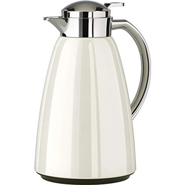 Emsa Campo Isolierkanne 516526 | 1L Füllmenge | Quick Tip Verschluss | 100% dicht | 12h warm, 24h kalt | Premium Edelstahl | Einfache Reinigung | Weiß glänzend – Bild 2