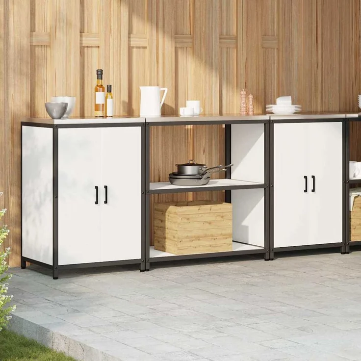 vidaXL Aufbewahrungsset für die Küche HATTEM 3 stk. Weiß 3392667 – Bild 4