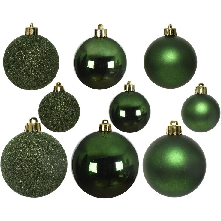 LS-LebenStil Weihnachtsbaumkugel 30 Kunststoff Weihnachtskugeln Grün Pinie 4cm-6cm Baumkugel Dekokugel (30 St), Bruchsicher Christbaumschmuck Weihnachtsbaumschmuck Deko Kugeln – Bild 4