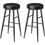 Vasagle ECHO Kollektion Barhocker, 2er Set, Barstuhl, Küchenstuhl, Kunstleder, 76,2 cm hoch, für Küche, Esszimmer, einfacher Aufbau, basisschwarz CBL090B01