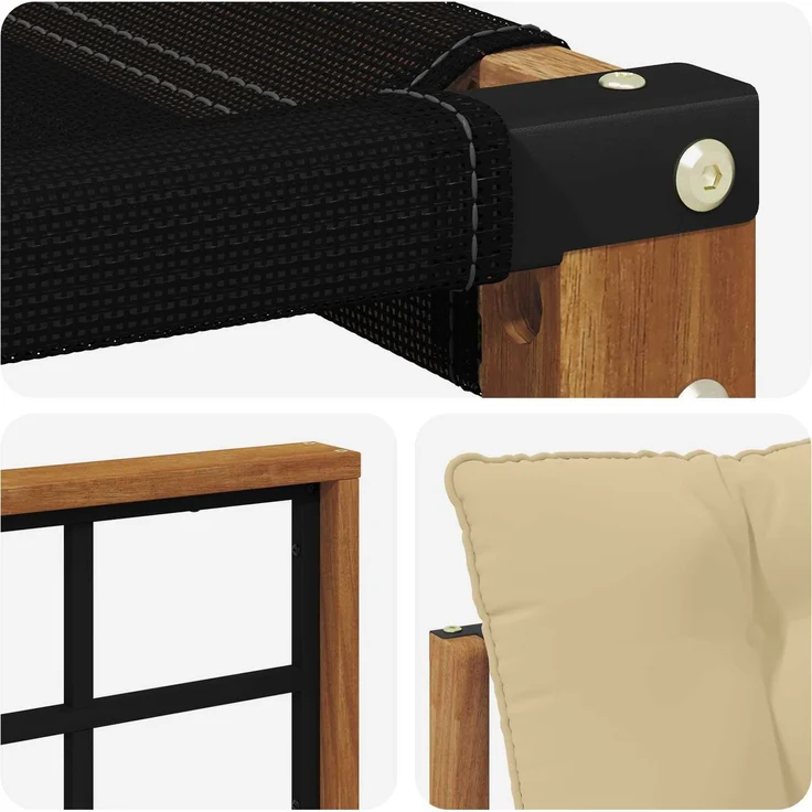 vidaXL Outdoor-Sofagarnitur 6 stk. 6-Sitzer Natur und Beige 3369512 – Bild 7