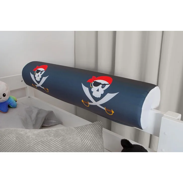 Hochbett "Pirat Luan" 90x200 inkl. Zubehör Kiefer massiv weiß