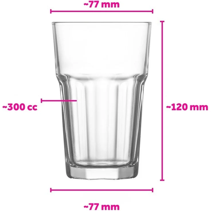 Hermia Concept 'LV-ARA263F' Gläser-Set (6-teilig), Transparent, 7,7 x 7,7 x 12 cm, 300 ml – Bild 5