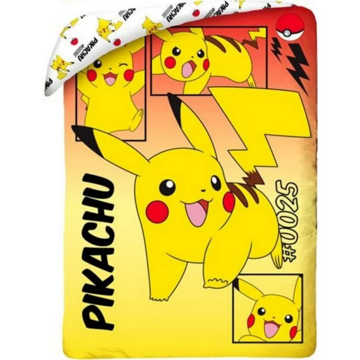 Halantex Bettwäsche Pokemon - Pikachu #0025 - Wende-Bettwäsche-Set, 135x200 & 80x80, Baumwolle, 100% Baumwolle – Bild 2