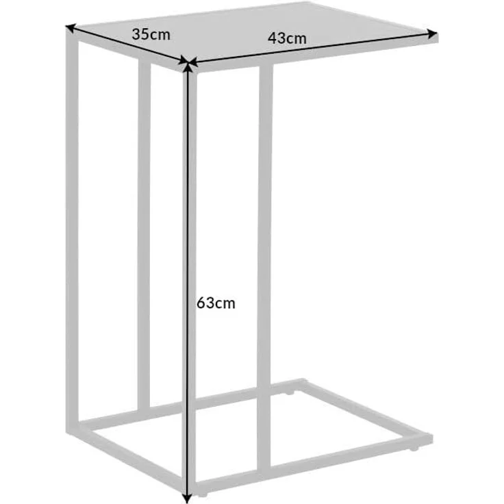 riess-ambiente Beistelltisch SLIM LINE 65cm schwarz (Einzelartikel, 1-St), Wohnzimmer · Esche-Optik · Metall · Laptoptisch · Industrial – Bild 3