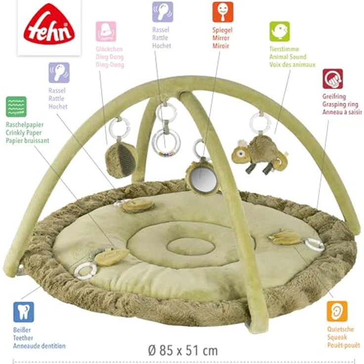 Fehn 3-D-Activity-Decke Chamäleon Lazy, Crazy & Pink Khaki/Olive – Bild 5